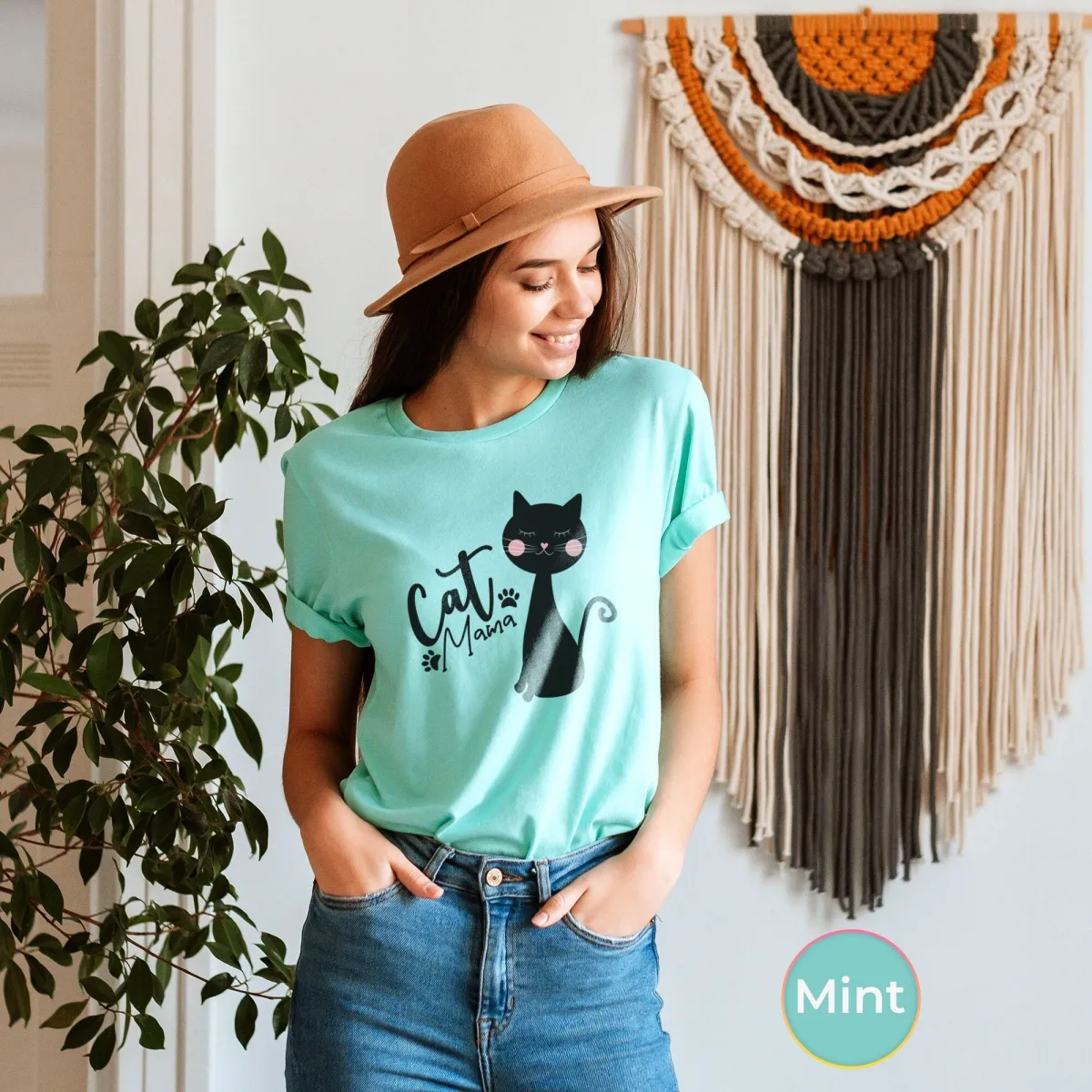 Cat Mom Shirt for Cat Lover, Cat Mom T Shirt for Women, Cat Mama T-Shirt for Her, Mother's Day Gift for Cat Mama, Gifts for Cat Lover