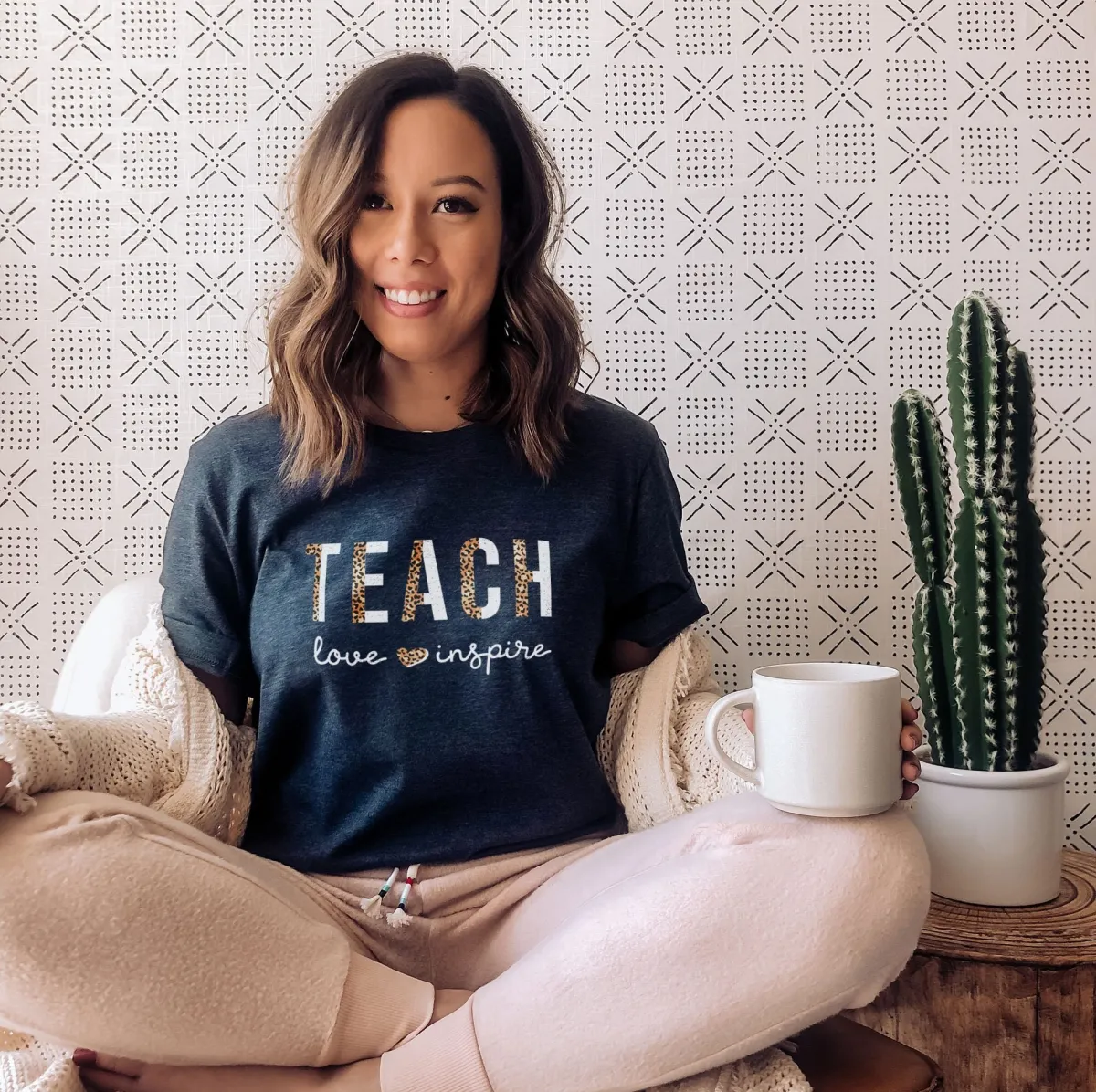 Teacher Gift Shirt, Leopard Print Teacher Shirts, Teach Love Inspire Shirt, Teacher Appreciation Shirt,  Inspirational Teacher Shirt
