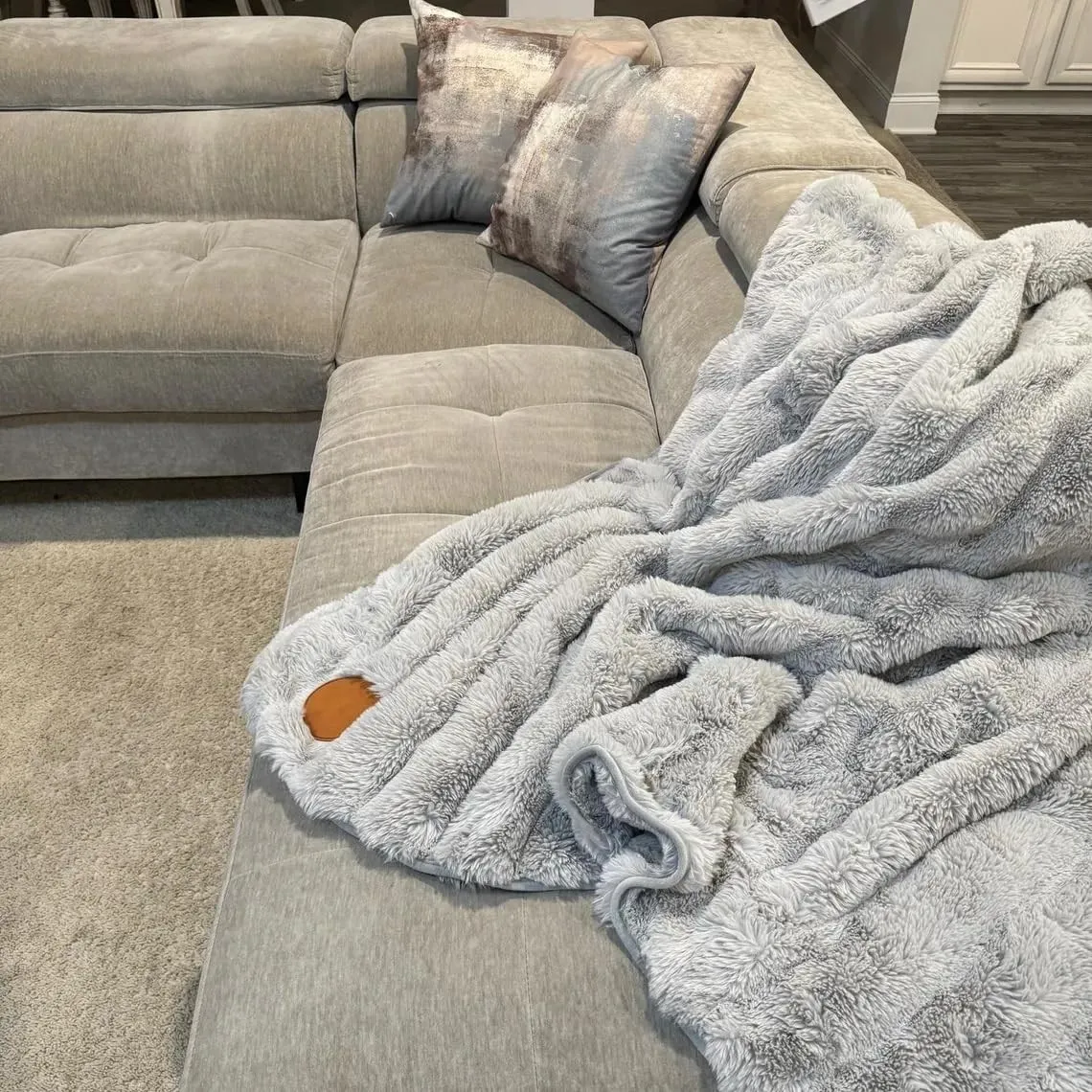 Personalized Faux Rabbit Fur Blanket, 50"x60" Custom Patch Faux Fur Blanket, Ultra Soft 850 GSM Throw and Plush Double Side Faux Fur