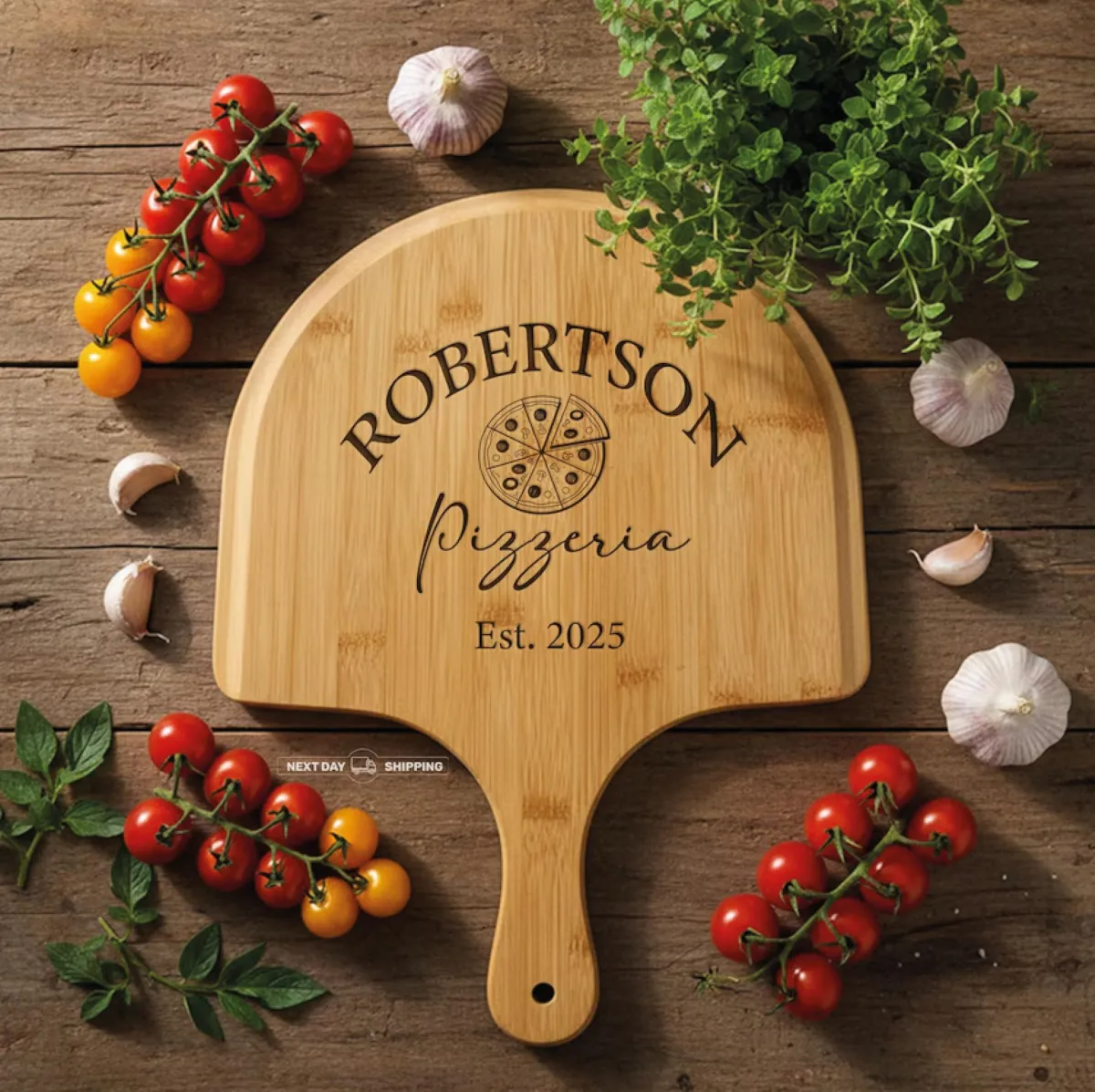 Personalized Wood Pizza Board , Engraved Pizza Paddle, Custom Pizza Peel, Pizza Lover & Housewarming Gift