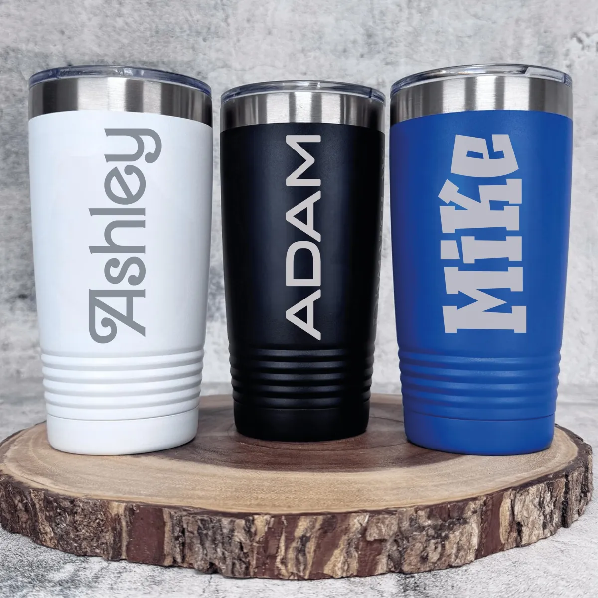 Custom Personalized 20 Oz Tumbler with Name & Lid, Laser Engraved 20 Oz Stainless Steel Travel Mug Cup