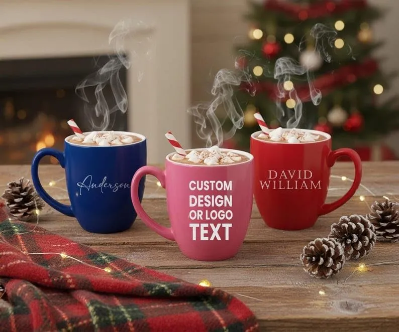 Custom Ceramic Mug - Personalized Coffee Mug with Name, Text or Logo | Coffee Cup | Custom Gifts for Men & Women