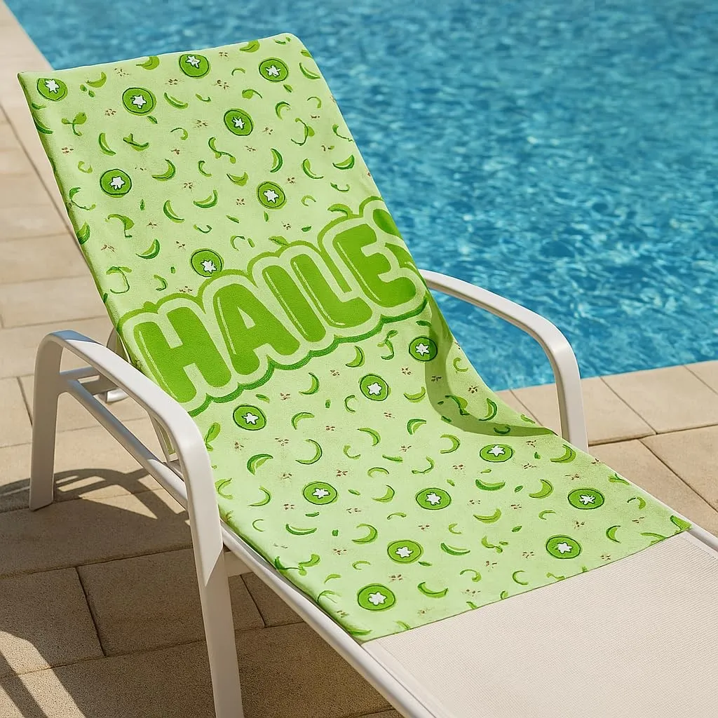 Custom Personalized Beach Towel with Name, Custom Cotton & Poly Travel Beach Pool Towel for Kids Adults