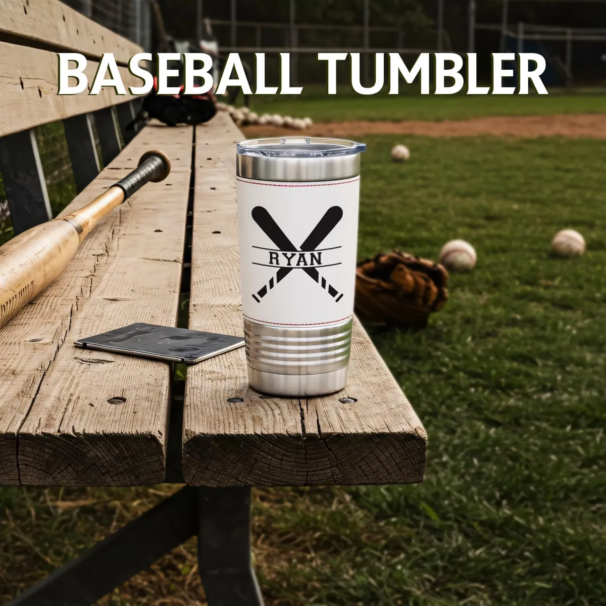 Personalized 20oz Sport Tumbler with Slider Lid, Baseball, Basketball, Football, Soccer, Softball, Volleyball Custom Logo Tumbler