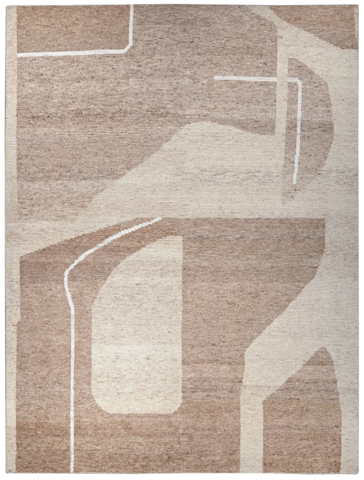 Sand Abstract Hand-Knotted Wool Rug - full rug