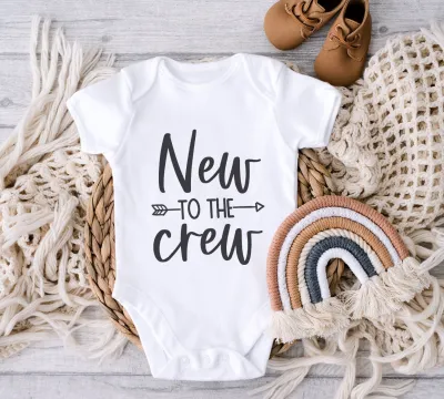 Baby Shower Onesie, New to the Crew Baby Onesie, Newborn Baby Bodysuit, Funny  Baby Shower Gift, Toddler Tee, Baby Announcement