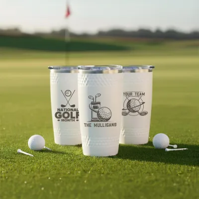 Personalized Golf Tumbler, Custom Logo Golf Team Cup, Engraved Insulated Golfer Cup, 20oz Stainless Steel Sport Mug, Golf Tournament Prize
