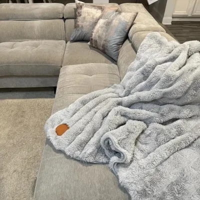 Personalized Faux Rabbit Fur Blanket, 50"x60" Custom Patch Faux Fur Blanket, Ultra Soft 850 GSM Throw and Plush Double Side Faux Fur