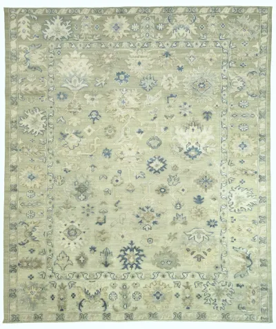 Sage Garden Hand-Knotted Wool Oushak Rug - full rug
