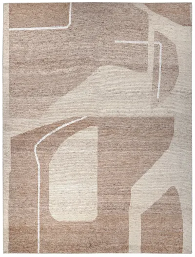 Sand Abstract Hand-Knotted Wool Rug - full rug