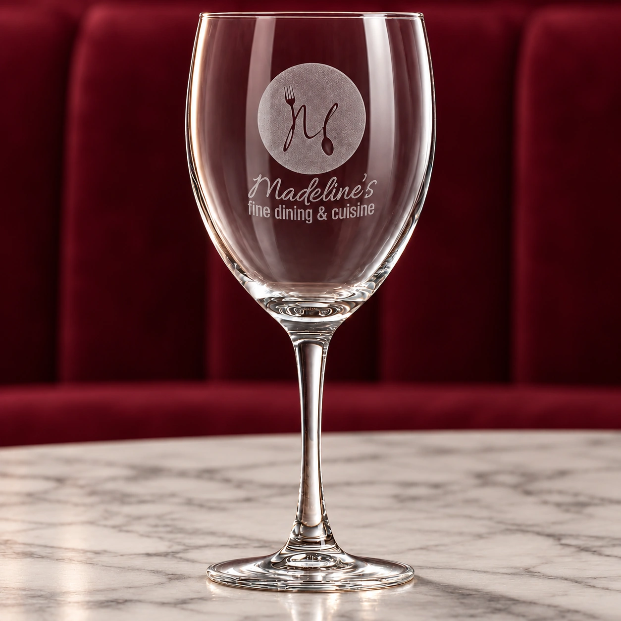 Personalized Engraved Wine Glass - product photography